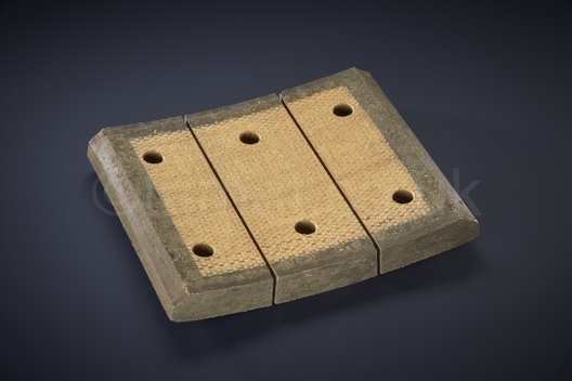 solid woven brake blocks, rigid brake blocks, non-asbestos brake blocks, safety clamp friction material, ideco, emsco, varco